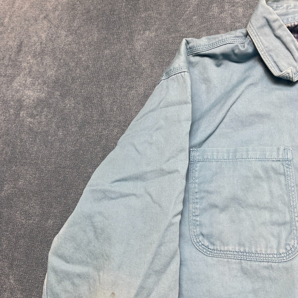 VTG Cabelas Shirt Women Large Blue Cotton Flannel Lined Long Sleeve Button Up - Picture 5 of 14